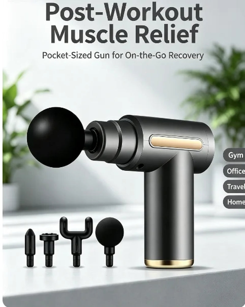 New Upgraded Portable Massage Gun Deep Tissue Muscle Relief Rechargeable Battery, Ideal for Back & Neck,Gift for Everyon